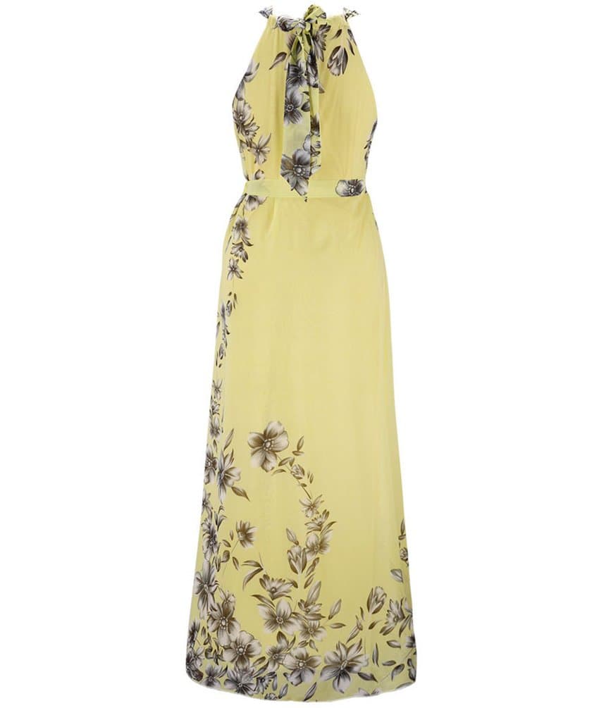 MissFox Women's Plus Size Dress Chiffon Printed Summer Beach Maxi Dresses L-6XL