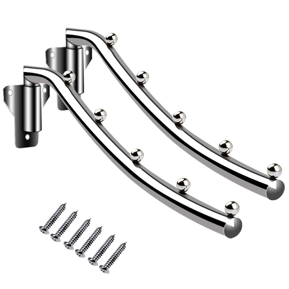 Clothes Hanger Organizer Rack Sturdy Metal Clothes Caddy Storage Holder Stacker for Closet & Room Tidier Laundry Rooms Drying Rack - Chrome (2 Pack)