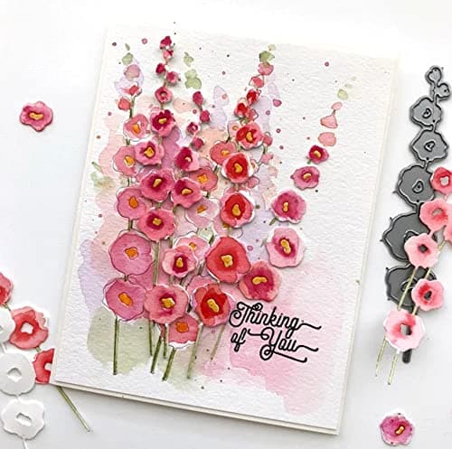 Plum Blossom 3D Backgrounds Frame Metal Cutting Dies, Cut Stencils Card Paper Craft DIY Template Album Embossing Paper Dies for Card Making Scrapbooking