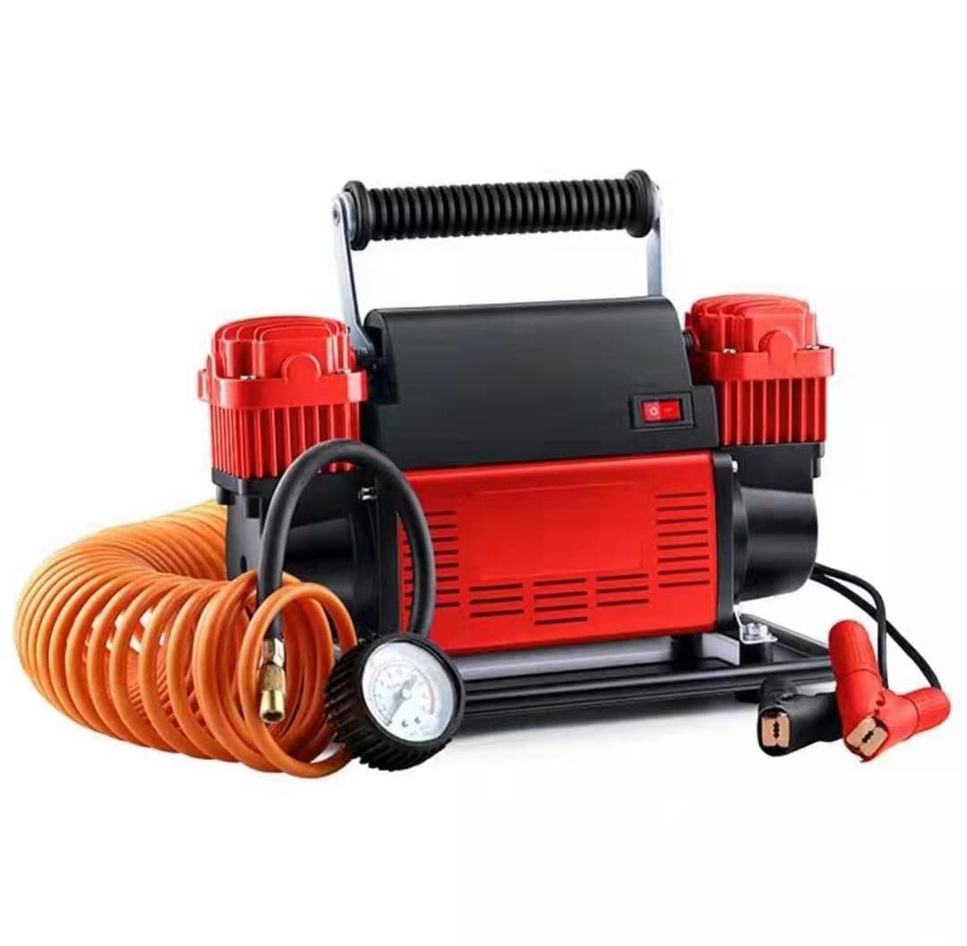 Sulfar Ultra Extreme 4X4 Tire Super Air Flow Portable Car Air Compressor 300 Litter /Mints 150 Psi With Carry Bag Color Red