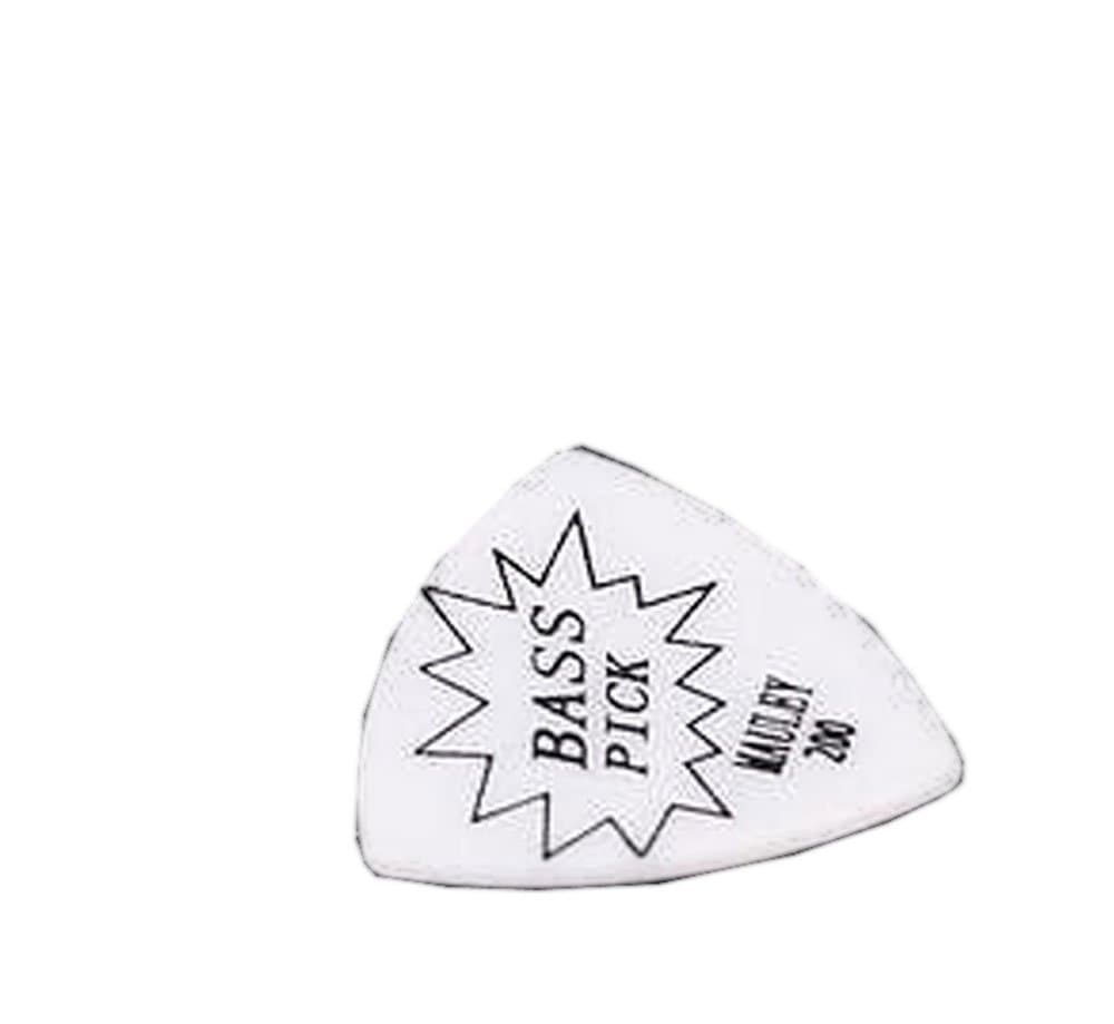Quality POM Bass Guitar Picks Plectrums 0.08 Inch / 2mm 10 Pcs, White