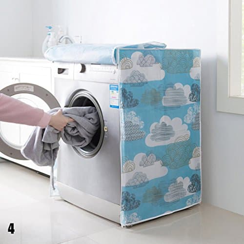 URNINAU Washing Machine Cover Top Dust Cover Protections Top Front Cover Clouds