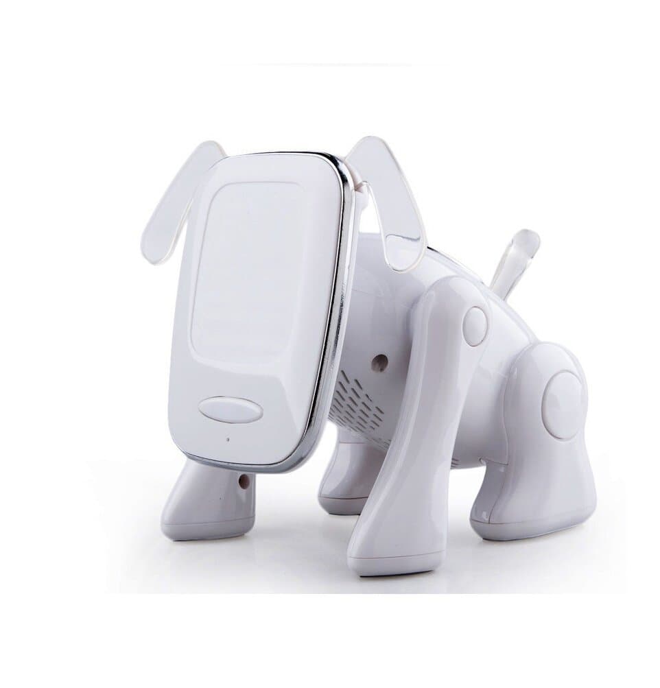 Cartoon Robot Dog Speaker, Mini Wireless Bluetooth Speaker 3.0+EDR with 2x 3W Higher Bass Sound Effect, Micro-suction Holder Can Support iPhone iPad Mini Samsung Android Mobile Phones for Handsfree Operation, Supports TF Card and Flash Disk Reading, FM Radio