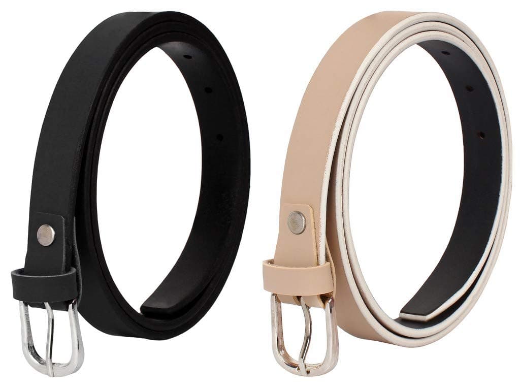 Women's Vegan Leather Belt (Pack of 2)