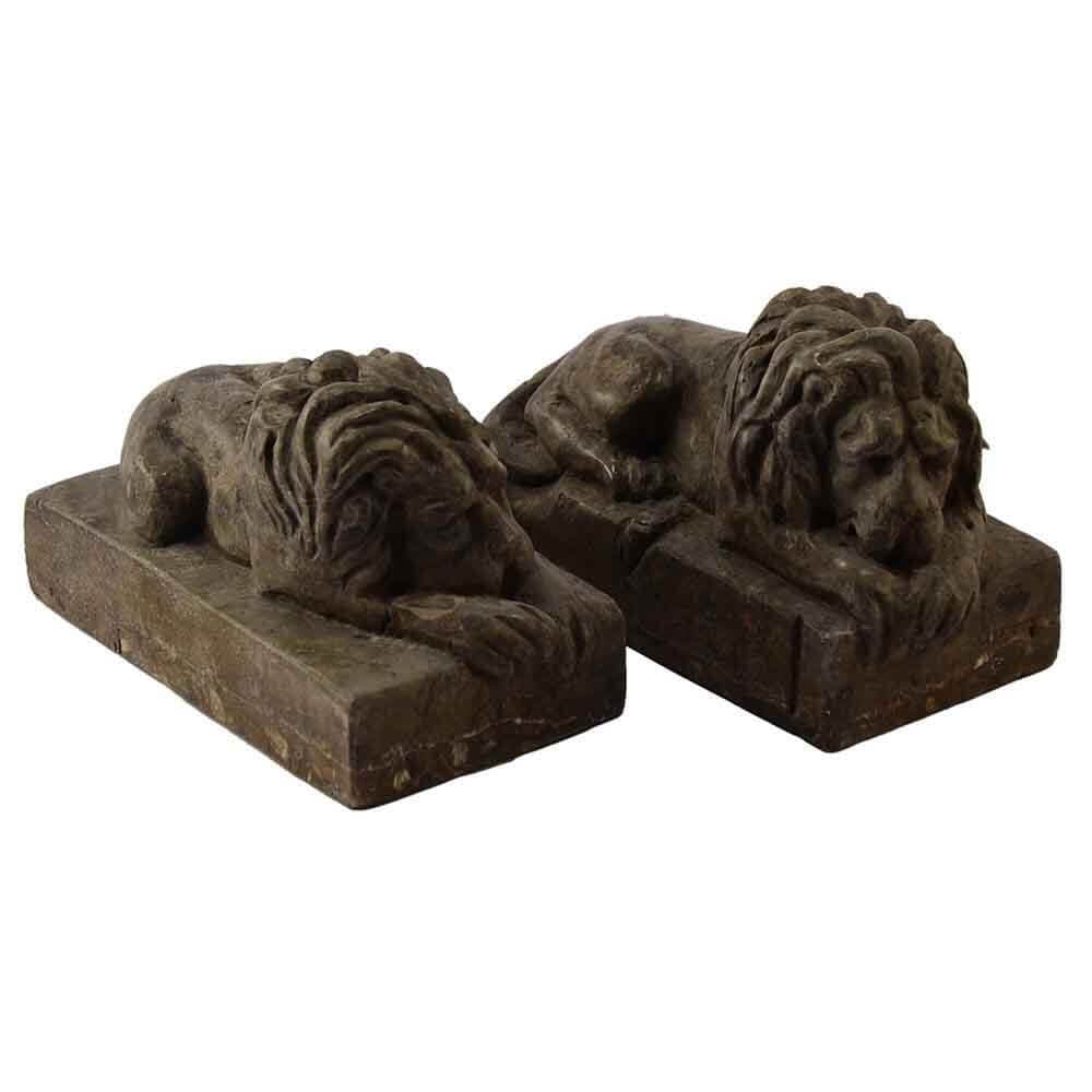 Arte 2000 - pair of paperweight lions in hand-carved chiocciolina marble - art_sa-01-ch