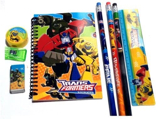1 X Transformers Pencil Case and Stationary Set (Black)-gift Set for Boys