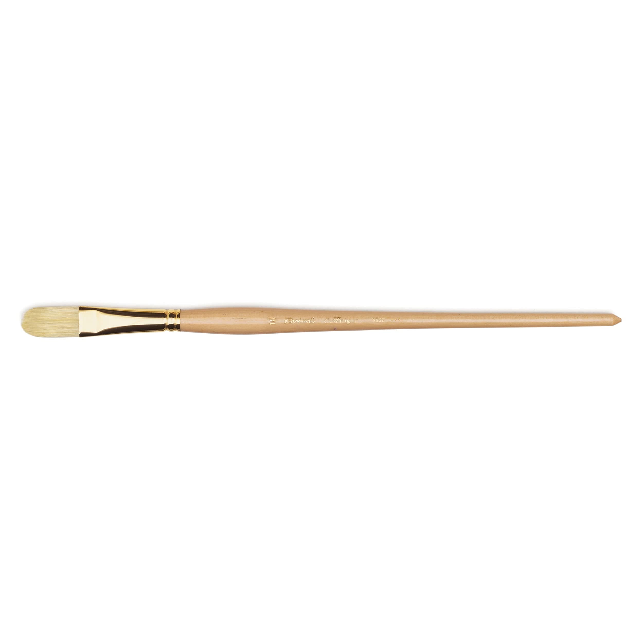 Raphael D'Artigny 3592 Interlocked White Bristle Brush, Filbert, 18