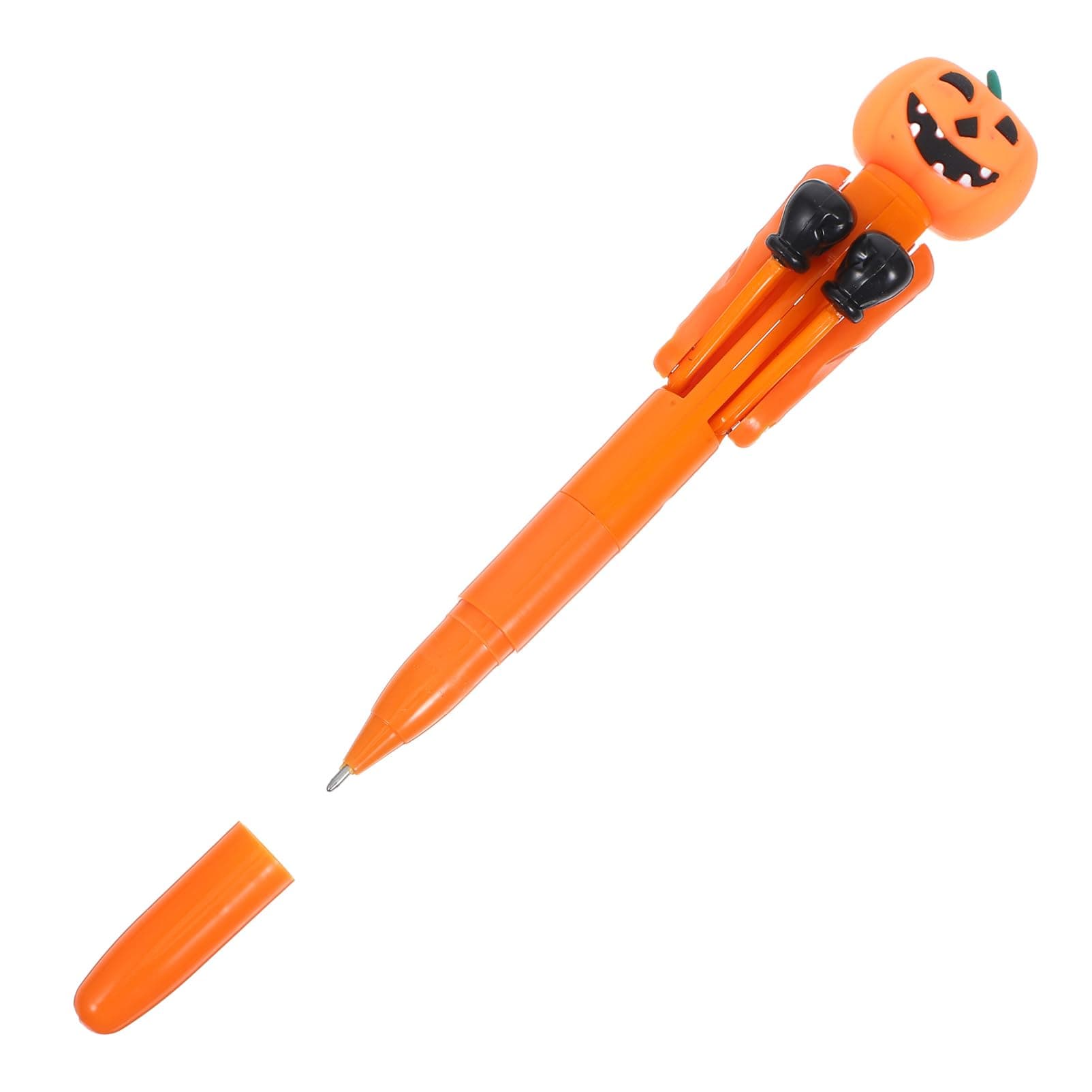 Operitacx Funny Pumpkin Boxing Pen, Cool Novelty Punching Arm Ballpoint Pen Decompression Rollerballs Pen for Halloween Party Supplies Office School, Orange