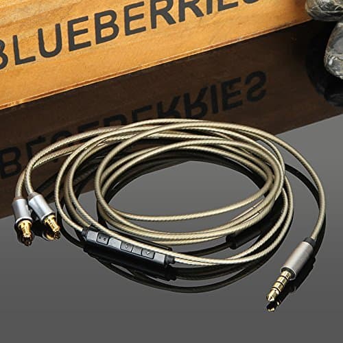 Earmax Upgrade Audio Cable Cord Inline Remote & Mic Earphone Replacement Cable for ATH-LS50 70 200 300 400 E40 50 70 SR9 ESW950 etc.