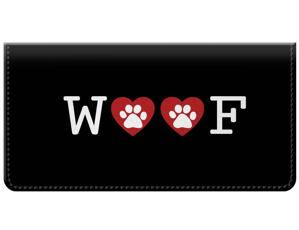 SnaptotesDog Woof Paw Print Checkbook Cover