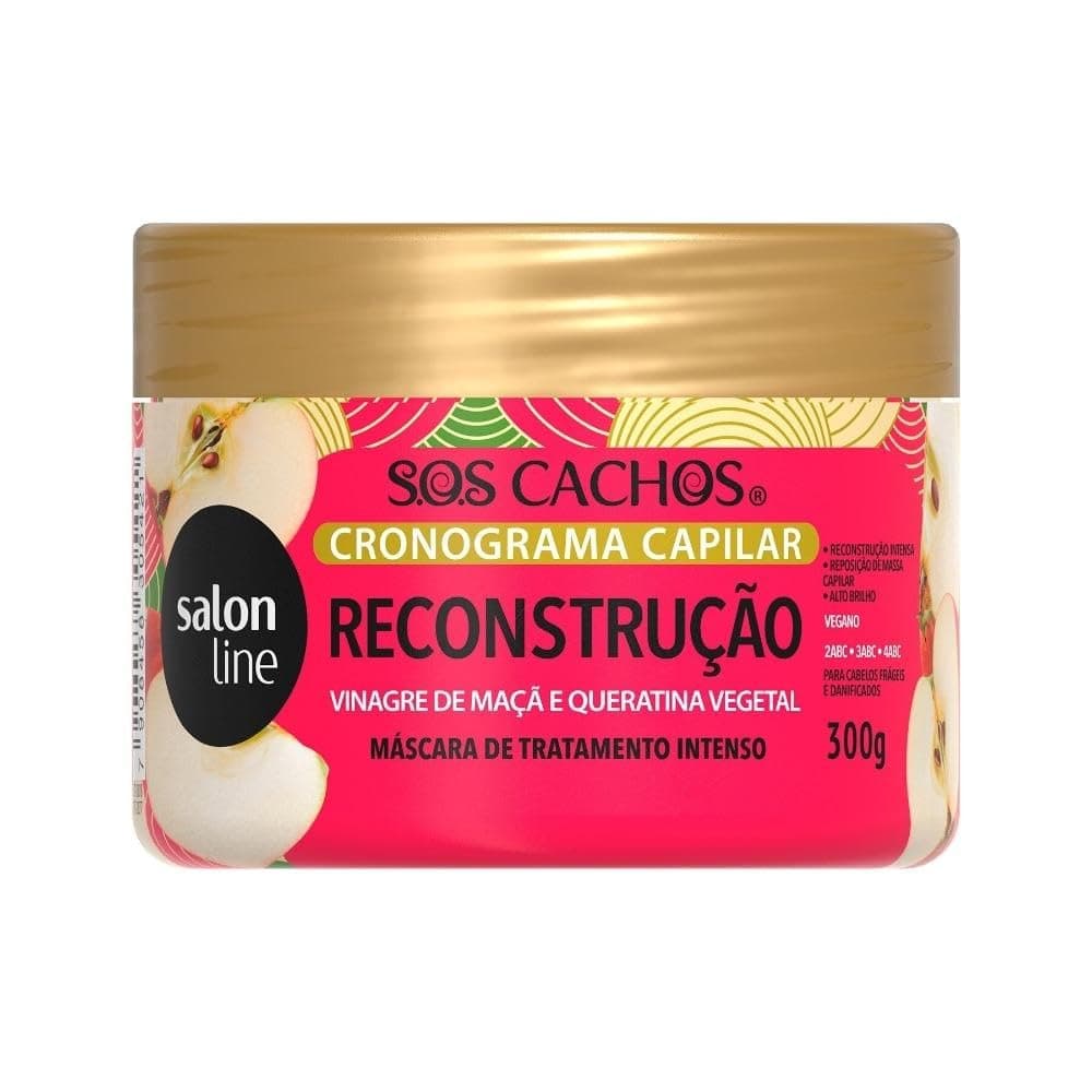 Salon LineLinha SOS Cachos (Cronograma Capilar) - Mascara de Reconstrucao 300 Gr - (SOS Curls (Capillary Schedule) - Reconstruction Mask Net 17.63 Oz)