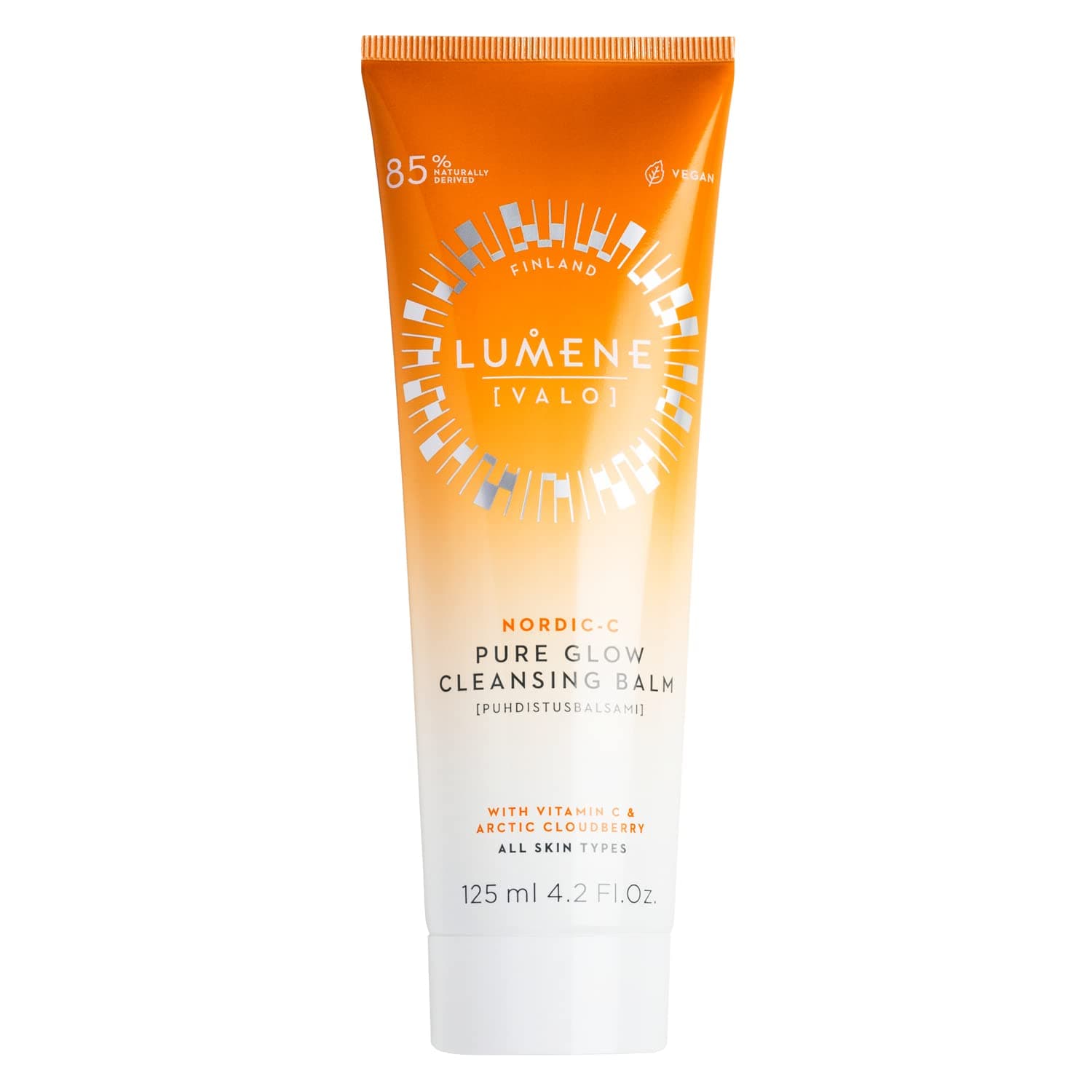 Lumene Nordic C Pure Glow Cleansing Balm - Make Up Remover Balm with Vitamin C for Skin Radiance - Vegan Eye Makeup Remover & Facial Care for Normal to Dry Skin (125ml)