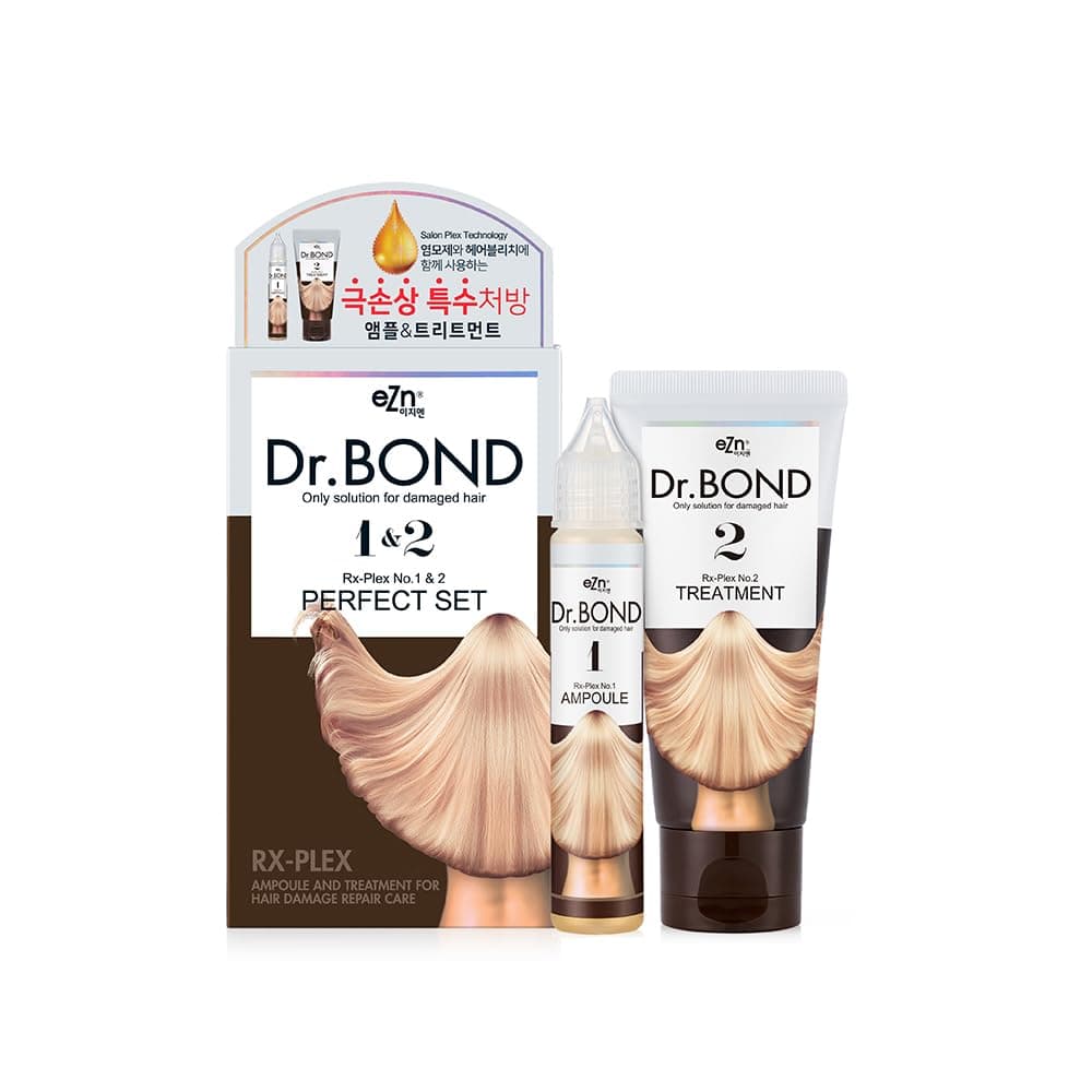 eZn Dr.BOND Hair Repair Treatment for Damaged Hair Restoration System Contain Collagen Protein, Bilberry, Sugarcane, Rosemary Extract Kit