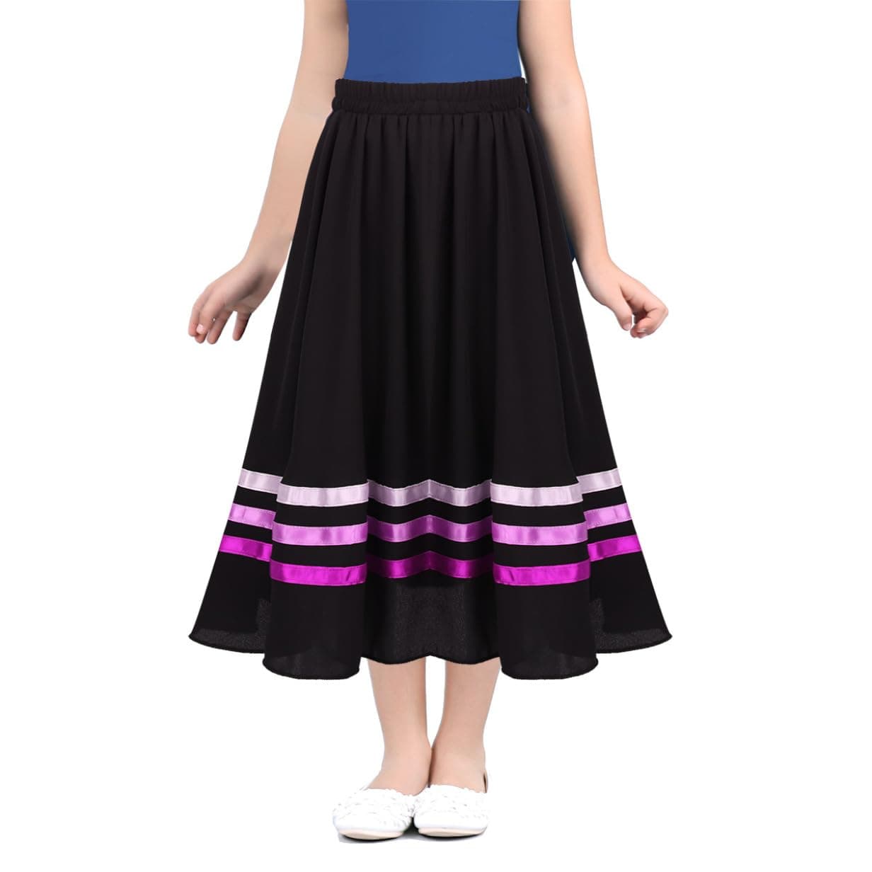 – Kids Girls Full Circle Ballet Character Skirts Lyrical Liturgical Praise Dancewear Long Skirt Dress