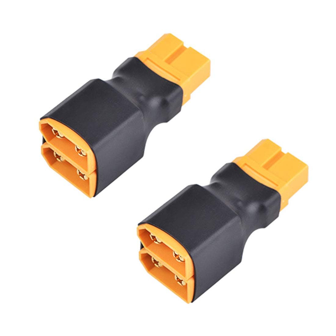 2Pcs No Wires Connector XT60 XT-60 Parallel Connector 1 Female to 2 Male for RC LiPo NiHM Battery ESC