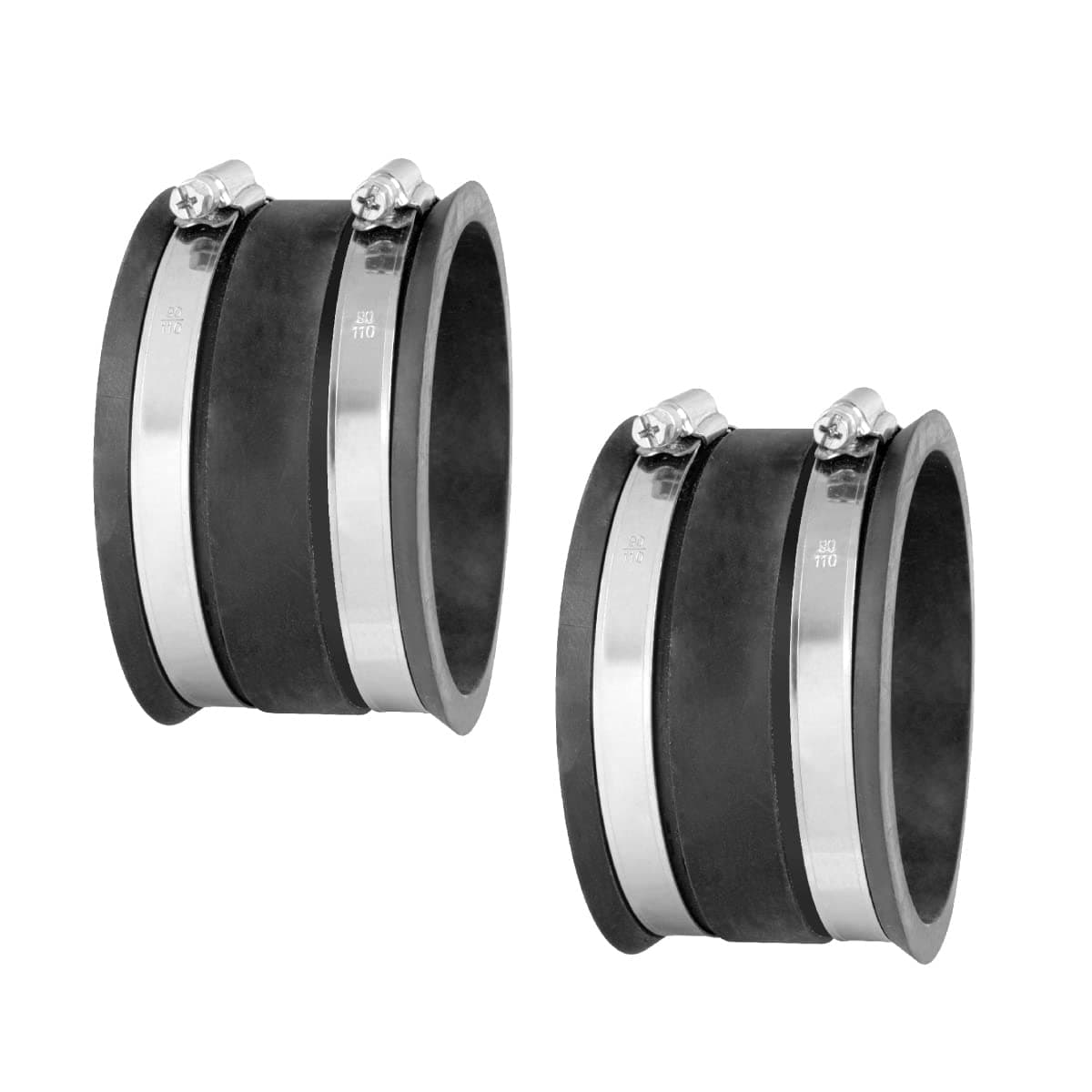 70149-P2 4 Inch Dust Control Flex Cuff with Steel Hose Clamps, Hose Connector Rubber Cuff Coupler for Woodworking Dust Collection Fittings, Dust Collector Accessories & Machinery, 2 pack