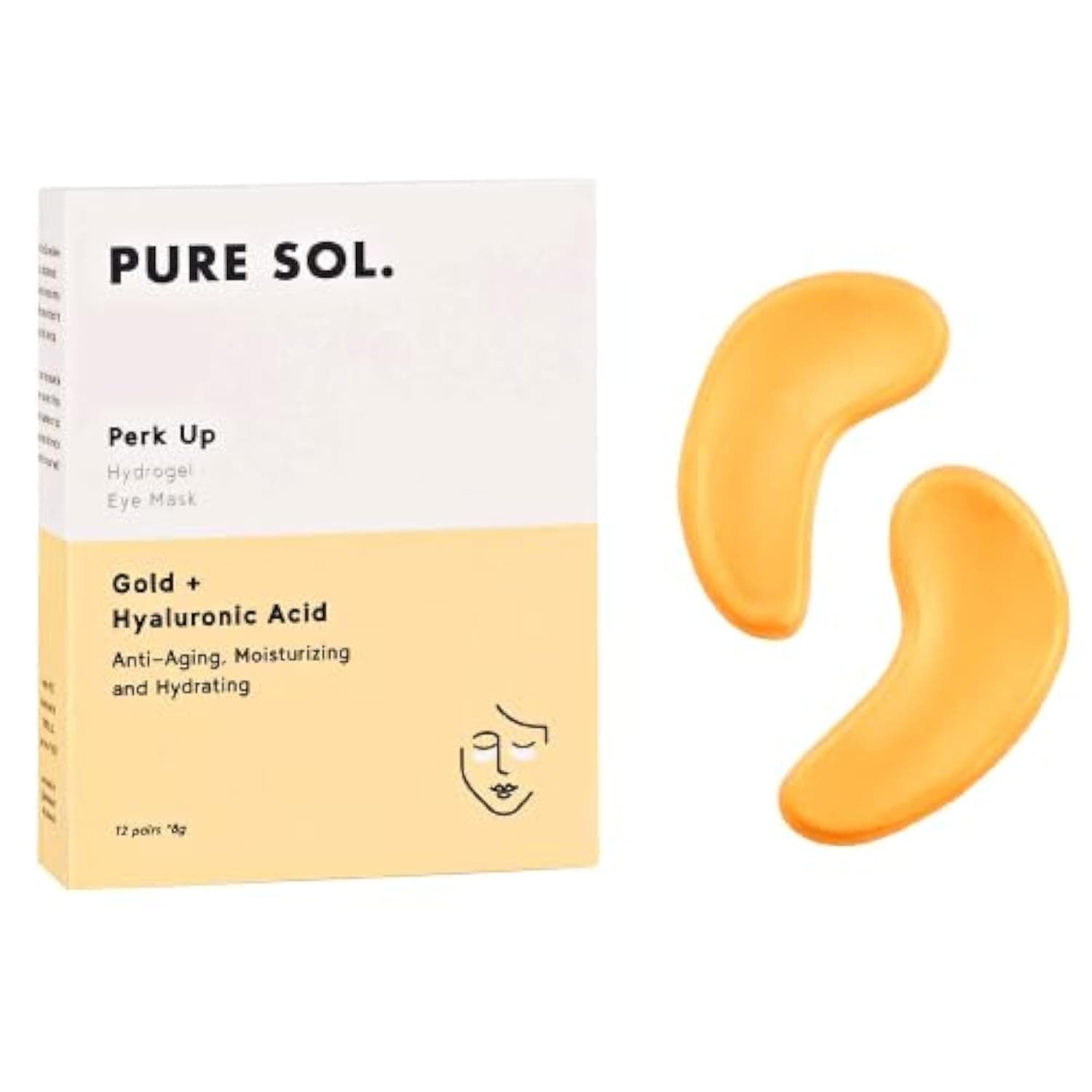 - pureSOL Hydrogel Gold Under Eye Mask - Hyaluronic Acid, Retinol - Anti-aging, Moisturizing and Hydrating - 12 Pairs | Eye Patches for Puffy eyes, Dark Circles - Gifts for Women. Gifts for Mom