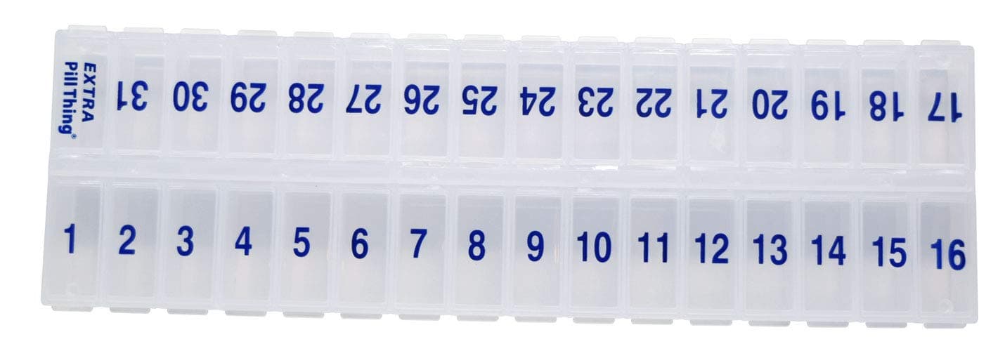 Once-a-Day Monthly Pill Organizer – Large Compartments with Removable Lid for Easy Loading – Holds 31 Days of Medications Plus Extra Compartment – BPA Free