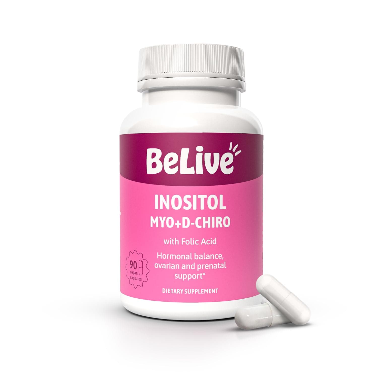 BeLive Women's Myo-Inositol & D-Chiro Capsules with Folic Acid