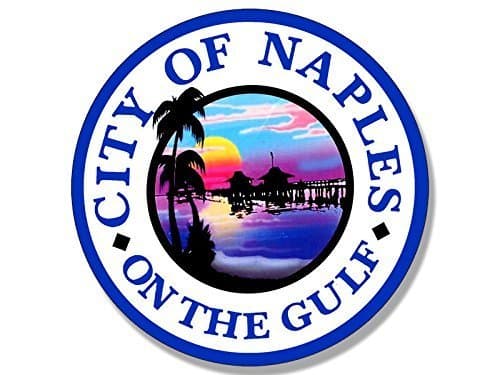 Round Naples City Seal Sticker Decal (Florida fl Gulf) 4 x 4 inch