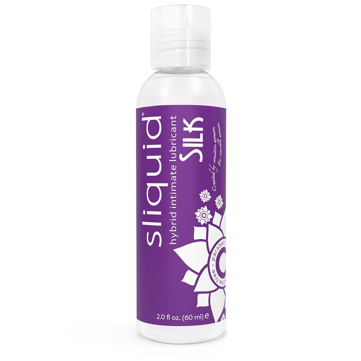 Sliquid Silk Intimate Lubricant, Travel-Size - Hybrid Silicone & Water-Based Lube for Women, Men & Couples, Hypoallergenic, Unscented, 2 Fl Oz