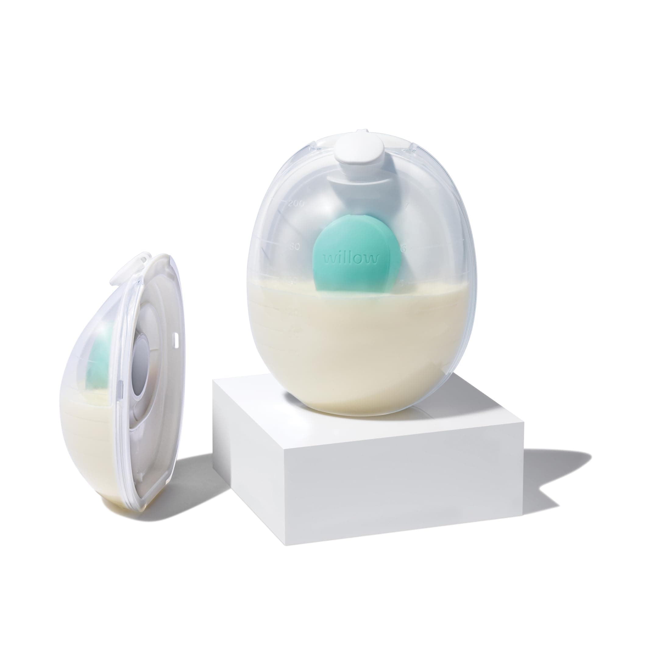 Go - 7oz Reusable Milk Containers with Splash Guard - for use with Willow Go Hands Free Breast Pump