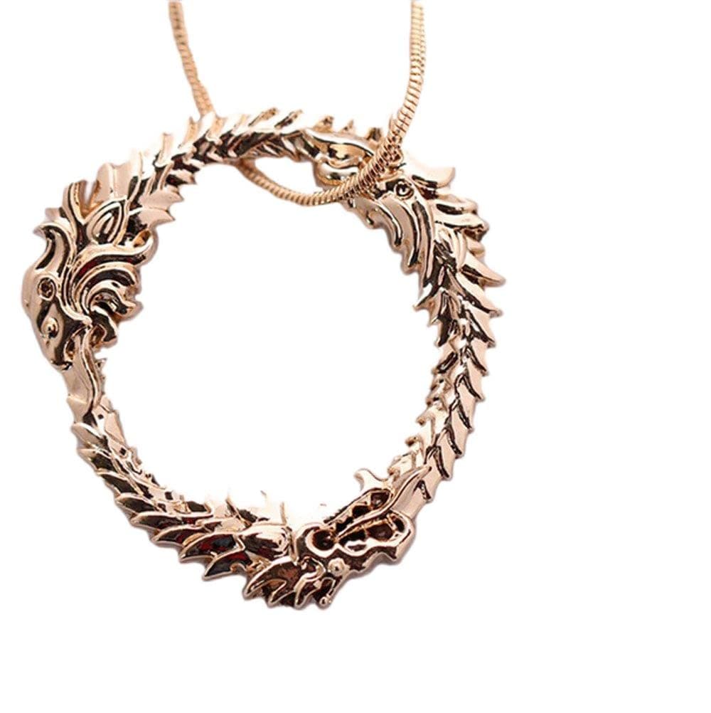 YUH Skyrim Dragon Pendant Alloy Necklace Dragon Logo Game Fantasy Amulet Elder Scrolls Online Pendant