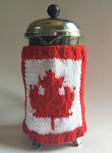 Canadian Flag French Press Cozy Hand Knitted