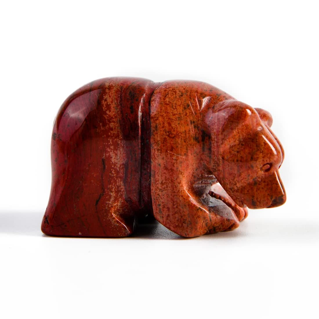 YGLINE 1.5" Hand Carved Mixed Gemstone Crystal Bear Figurine Animal Carving