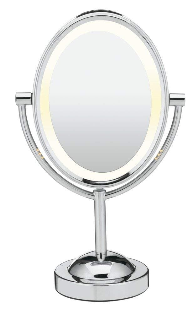 Lighted Makeup Mirror, LED Vanity Mirror, 1X/7X Magnifying Mirror, Double Sided, Corded in Polished Chrome
