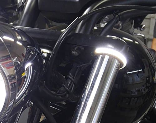 Dual Color White/Amber Razor Fork Mount LED Turn Signals for Honda Fury; White Running Lights with Amber Turns - Clear Lens