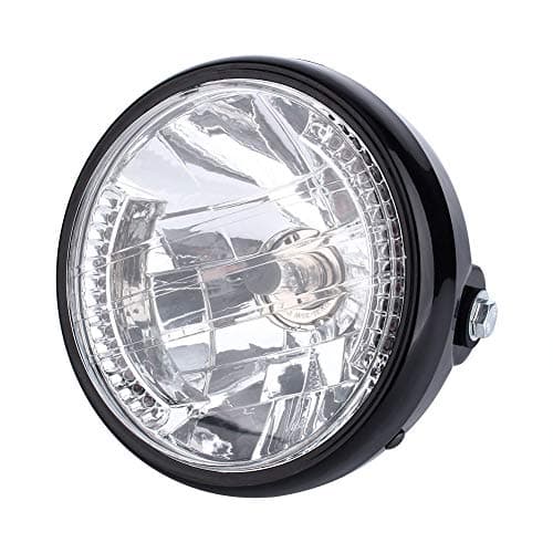 Universal Motorcycle LED Headlight 7" Universal 12V H4 35W Round Motorcycle Yellow LED Headlight w/Black Bracket