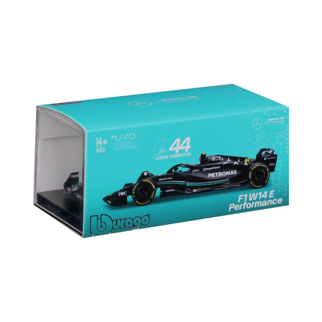 MAISTO Bburago1:43 F1 Race Mercedes-AMG W14 (2023) w/Driver - Hamilton #44