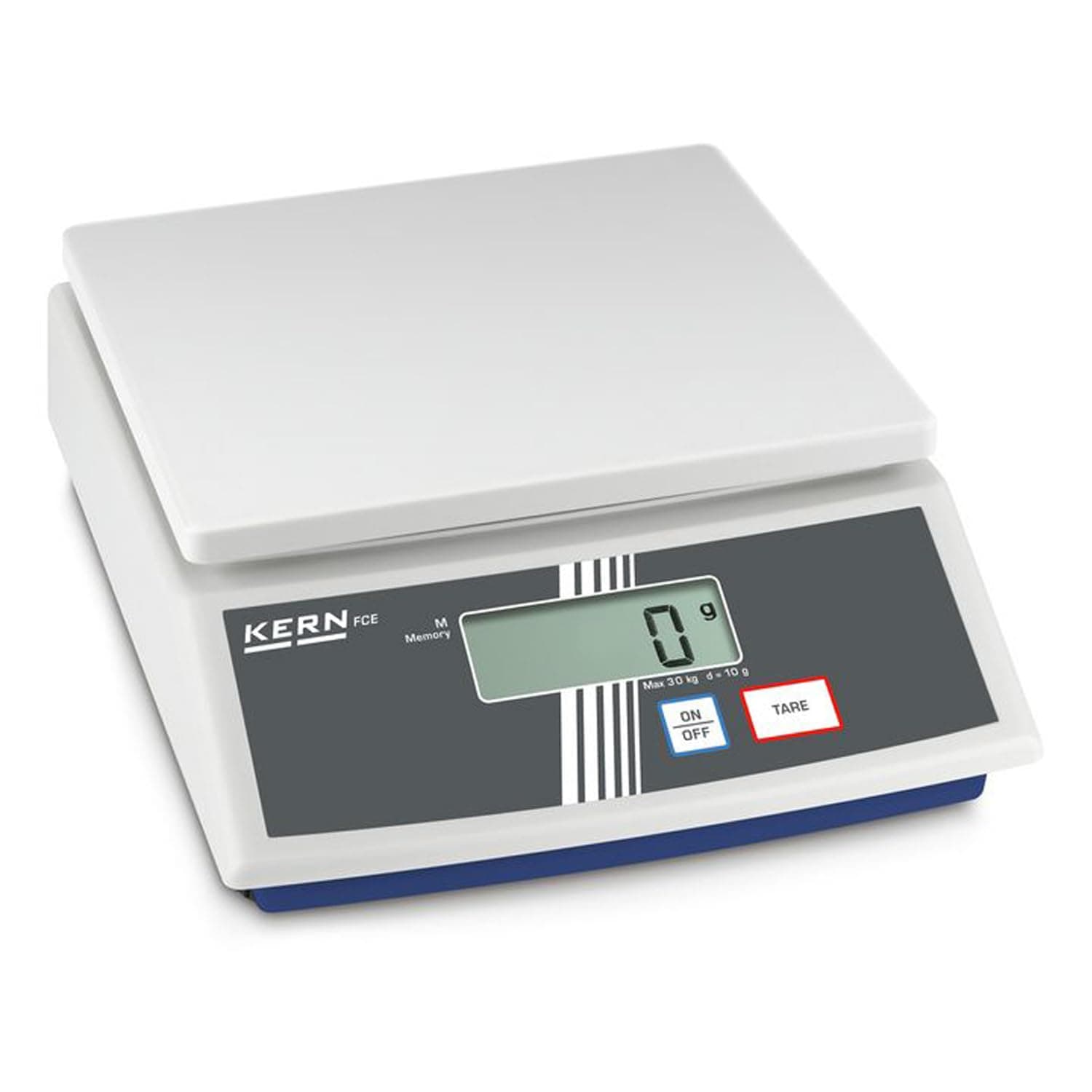 Bench scale [Kern FCE 15K5N] Entry-level bench scale, mobile, practical, lightweight, Weighing Range [Max]: 15 kg, Readout [d]: 5 g, Reproducibility: 10 g, Linearity: 15 g, Weighing plate: WxD 252x228 mm (Plastic)