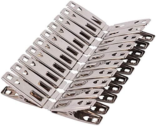 LetLive 20 Stainless Steel Clothes Pins Heavy Duty Multi-Purpose Clips for Clothes Laundry Home Kitchen Outdoor Travel Office