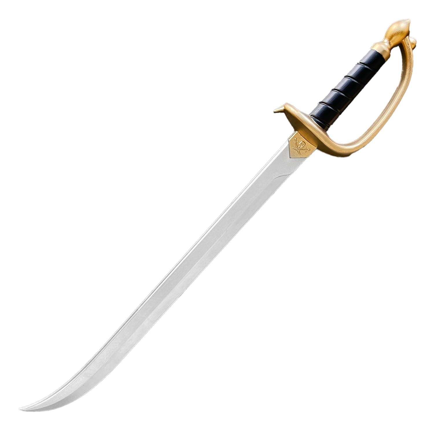 Caribbean Pirate Sword Prop With Sheath - Stainless Steel Cutlass for Cosplay, LARP, Costume Parties - Adult Fake Sword