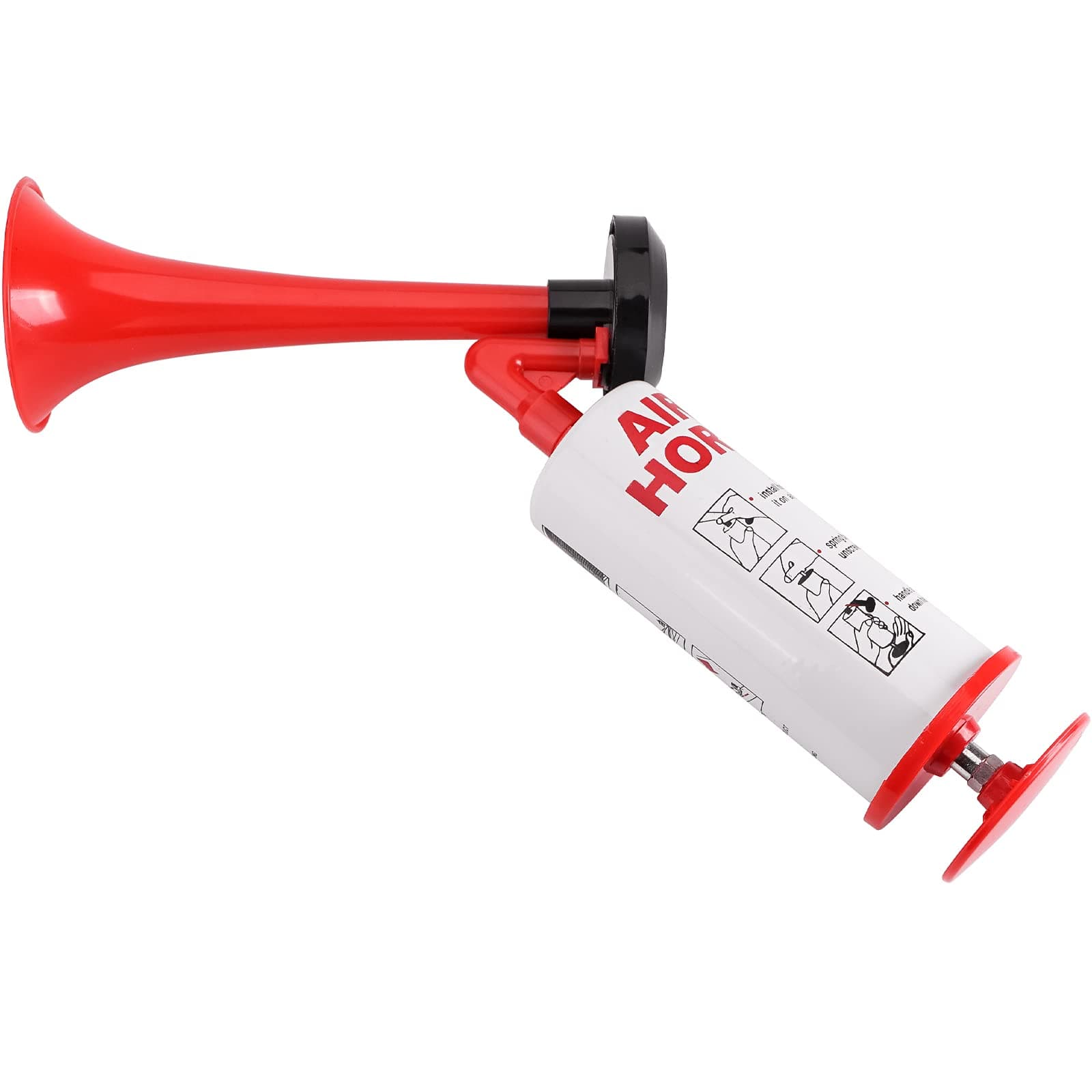 Handheld Air Horn, Aluminum+ABS Portable Air Pump Horn, Loud Noise Maker Horn for Boats Sporting Events Cheering Camping Soccer Fan Universal Reusable Eco-Friendly