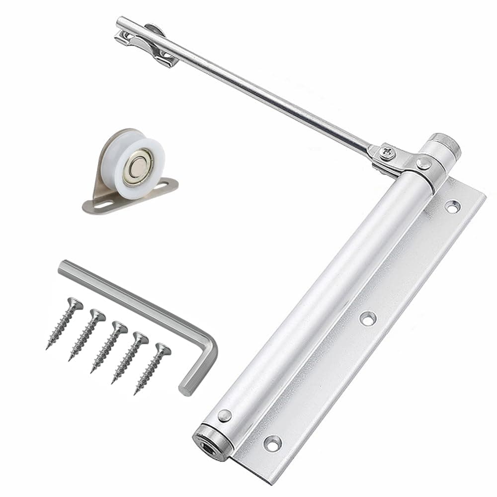Door Closer Light Duty Aluminum Alloy Adjustable Automatically Door Closers Surface Mounted 88lb (1 Pack)