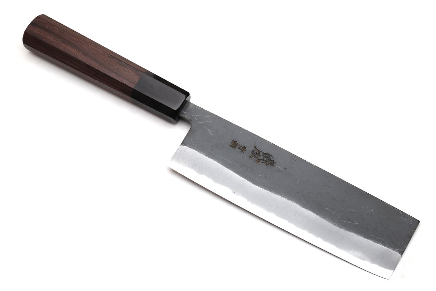 Yoshihiro Aoko Blue Steel Kurouchi Japanese Nakiri Vegetable Knife (Nakiri 6.5"(165mm) & No Saya)