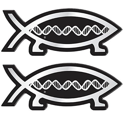 DNA Fish Darwin Magnetic Car Emblem/Refrigerator Magnet (Small Size - 2 Pack)