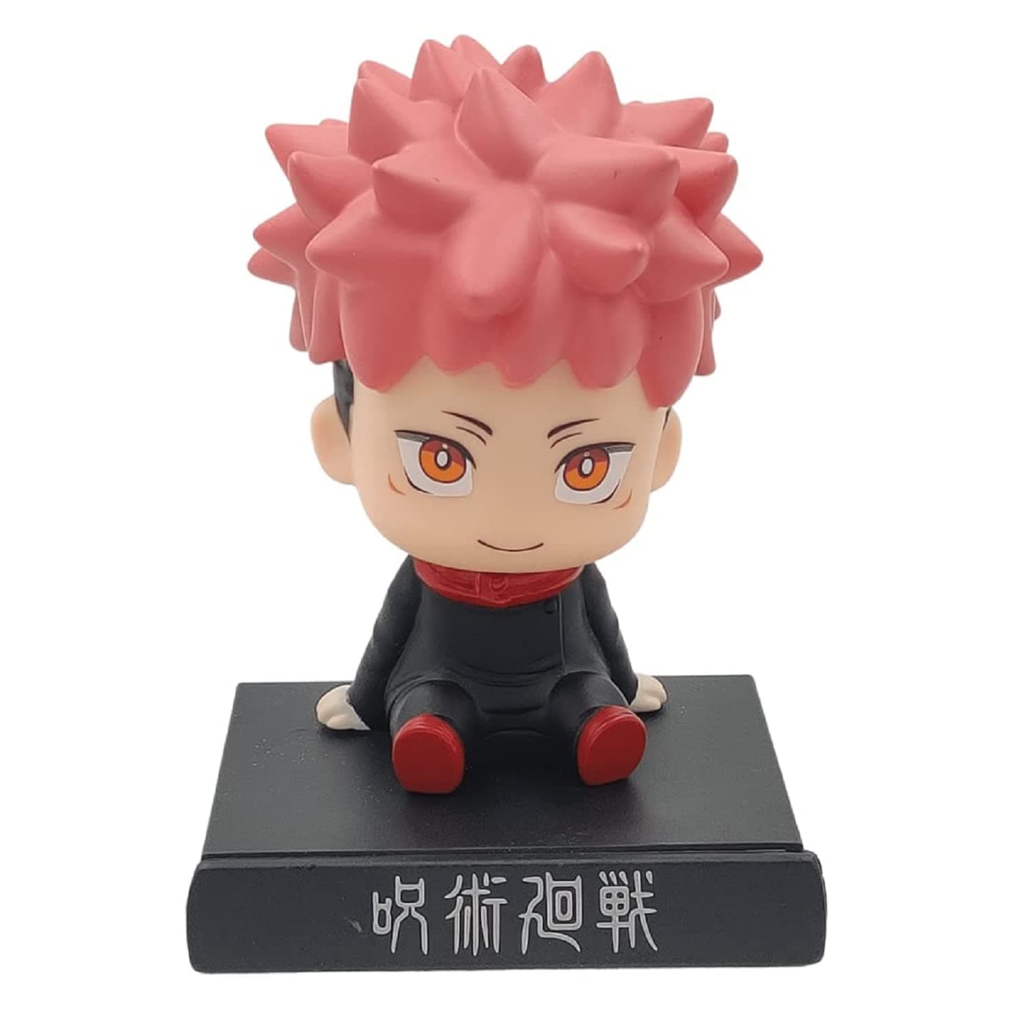 AUGEN Super Hero Itadori Yuji Jujutsu Kaisen Action Figure Limited Edition Bobblehead with Mobile Holder for Car Dashboard, Office Desk & Study Table (Pack of 1)(Plastic)