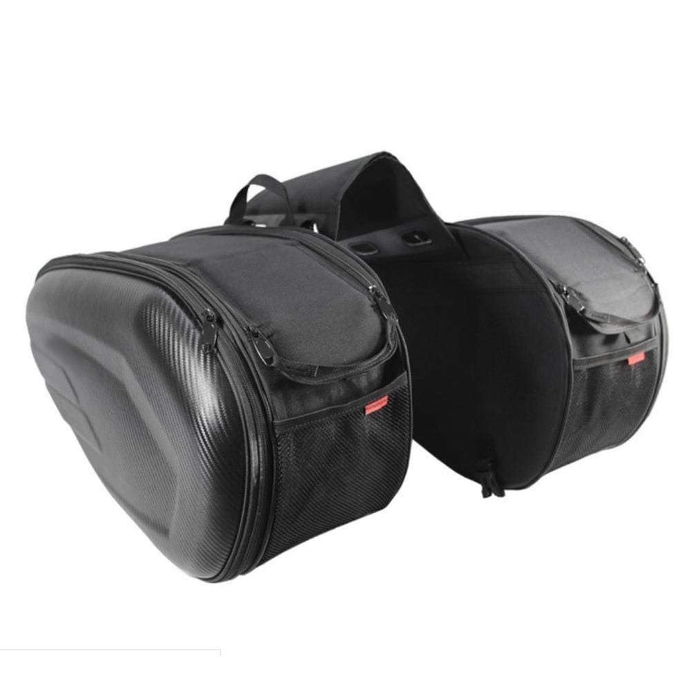 Hualieli Motorcycle Panniers Saddle Bags Waterproof Motorbike Saddle Bag Panniers Luggage Box,Long-distance motorcycle travel large-capacity luggage tail package（Black