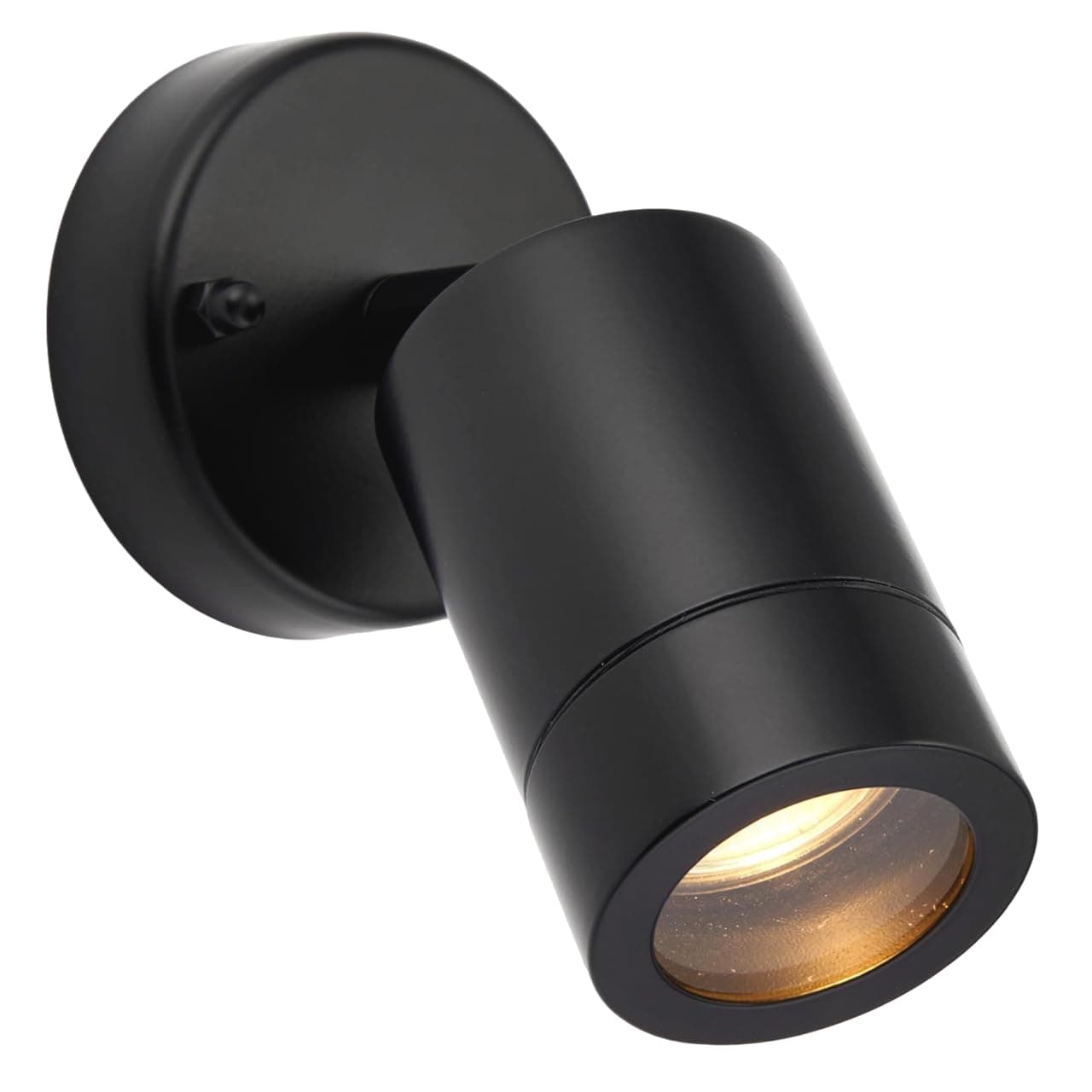 National Lighting PALIN Matt Black Steel External Outdoor Security GU10 Adjustable Tilt Wall Spot Light IP44 Rated