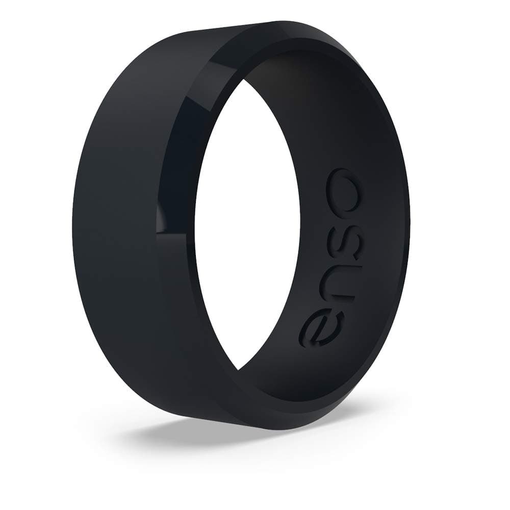 Bevel Classic Silicone Wedding Ring – Hypoallergenic Unisex Wedding Band – Comfortable Band for Active Lifestyle – 8mm Wide, 2.16mm Thick