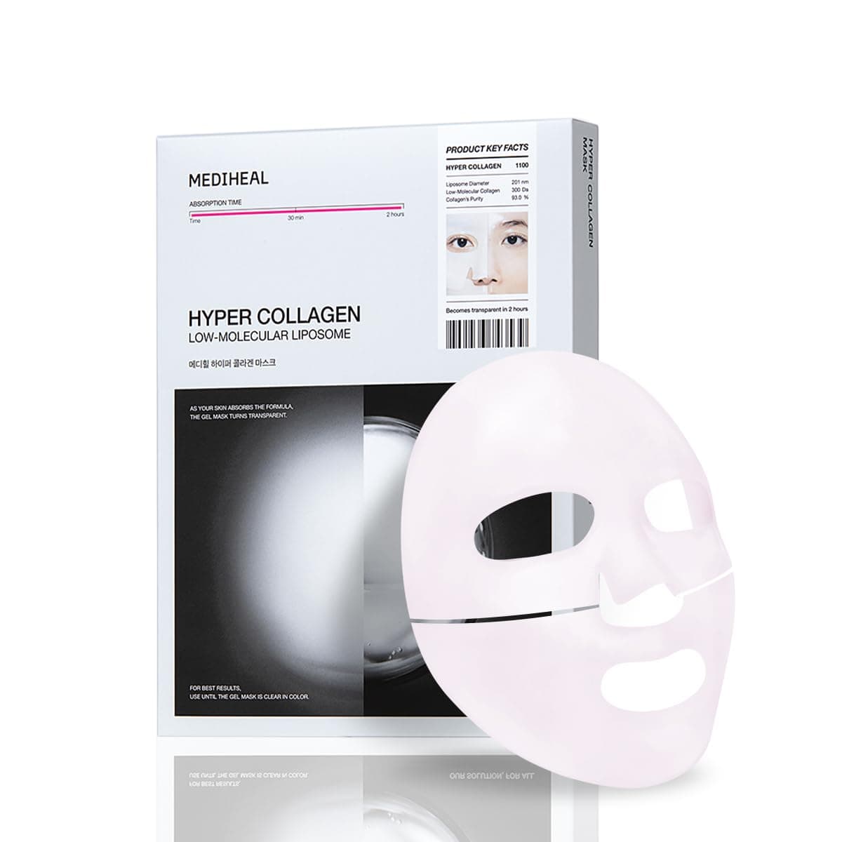 Hyper Collagen - Collagen Real Deep Mask, Overnight Firming & Hydrating Gel Mask, Pore Appearance Refining, Plumping & Elasticity Care, Korean Skincare (4ea)