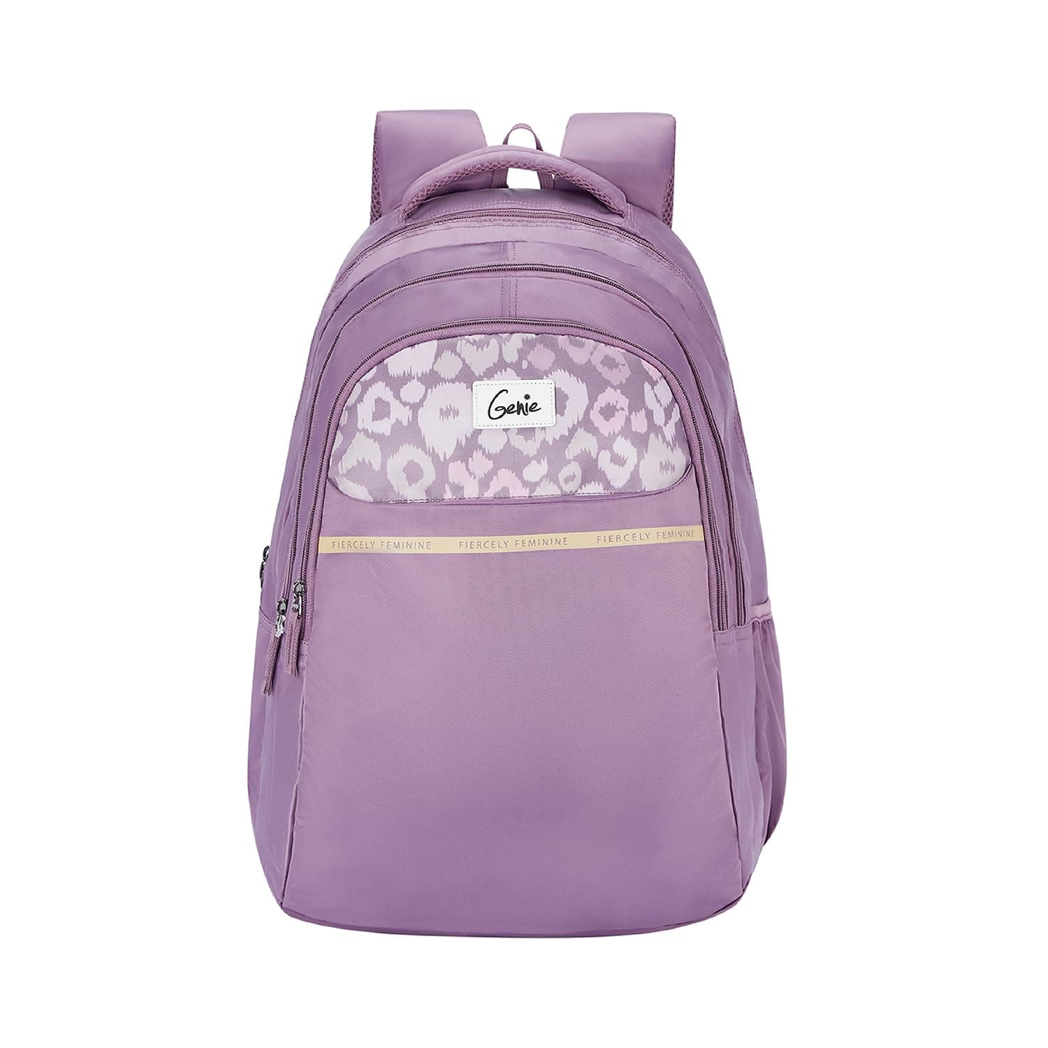 Kira 4 Compartment Laptop Backpack In Pastel Lavender Colour.3 Zips, Water Resistant, Lightweight Bags For Office, Travelling. 36 Litres. 19"