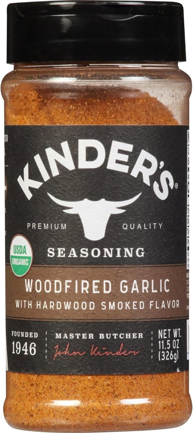 Kinder's Woodfired Garlic Seasoning with Hardwood Smoked Flavor, 326g/11.4 oz. Shaker