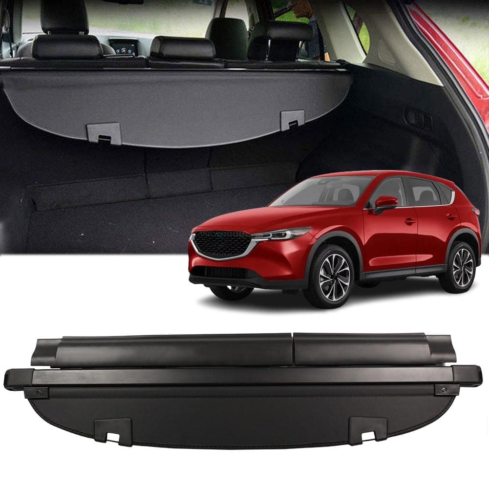 MarretooAuto Original Style Cargo Cover for Mazda CX-5 2017 2018 2019 2020 2021 2022 2023 with Rebounding plastic Trunk Cover