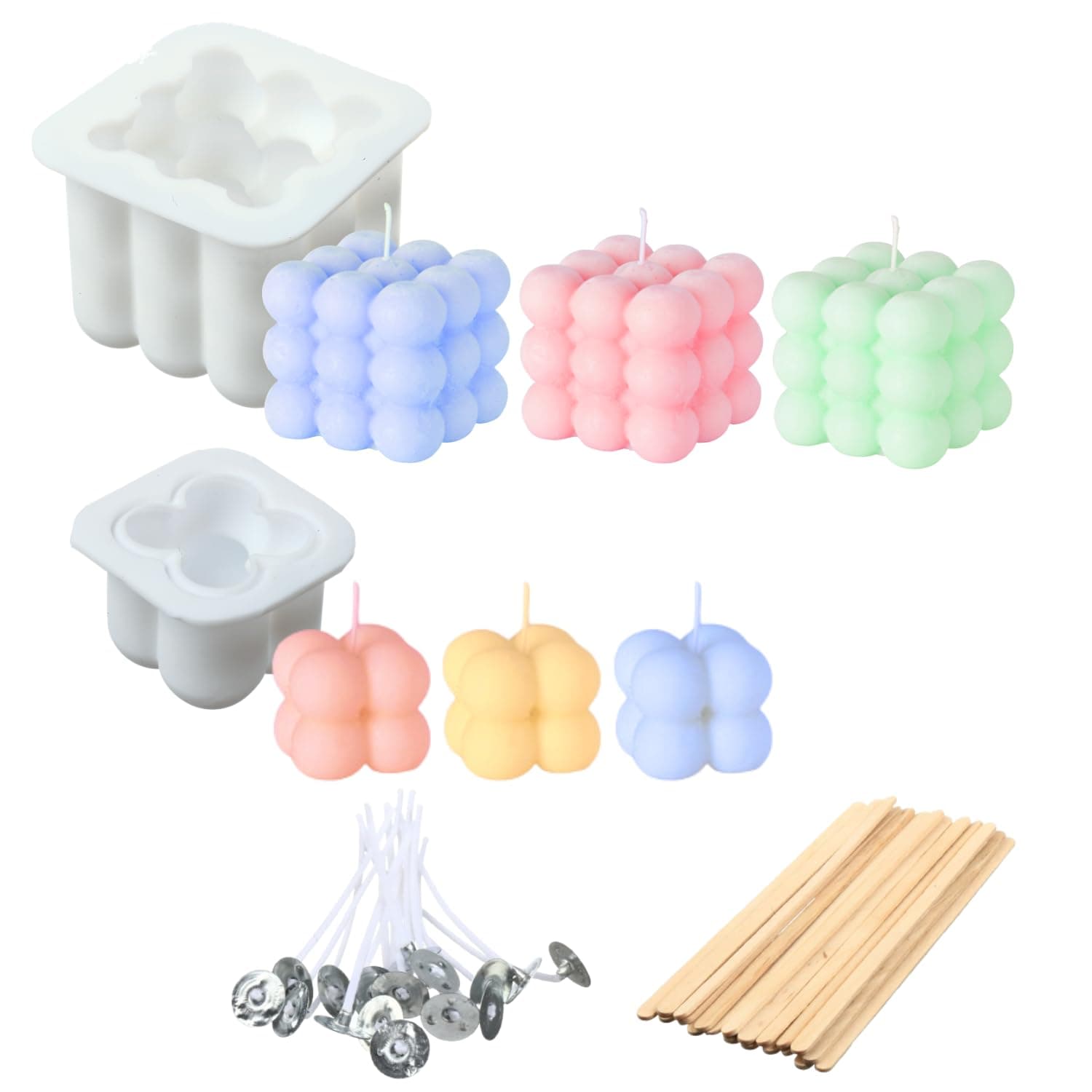 2 Pack of Candle Mold, Very Cute Silicone Mold with 20 Wicks Included for Candle Making, Soap Mold for Soap Making.
