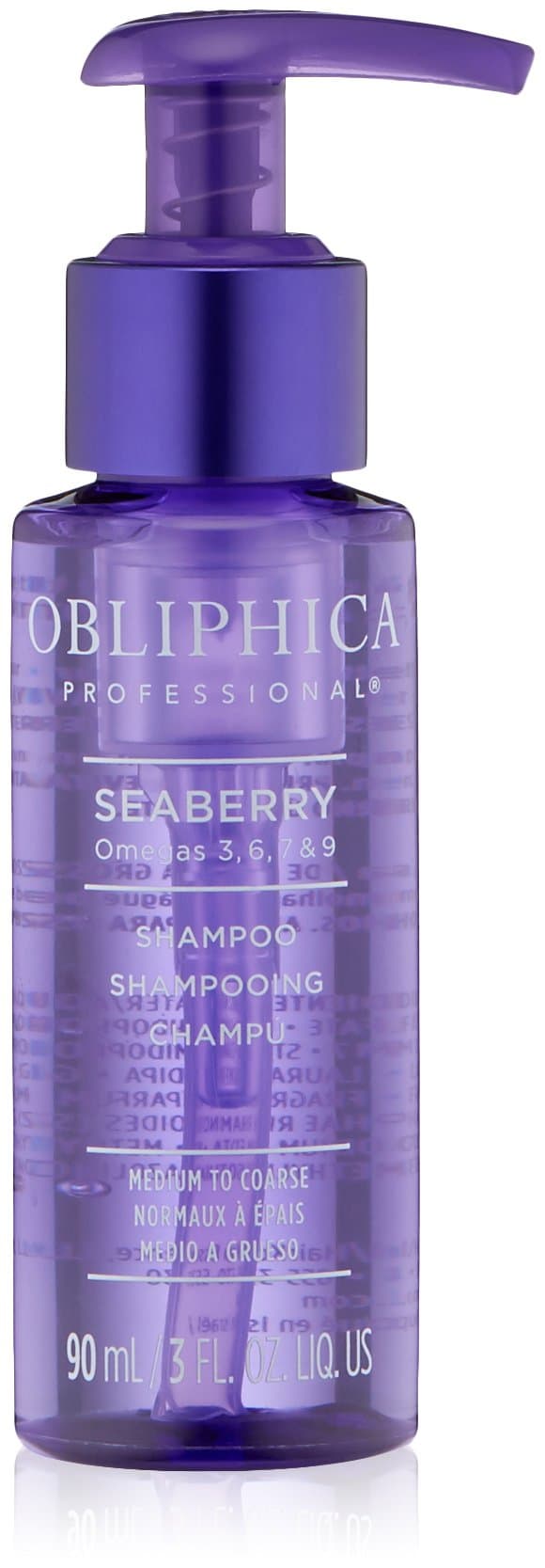 Obliphica Seaberry Shampoo for Medium & Course Hair - Frizz Free, Nourished, and Damaged Repaired Hair - Hair Mask & Treatment for Dry Hair and Growth - 3 Fl Oz